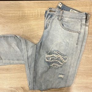 Bullhead Skinny Boyfriend Distressed Jeans with Holes